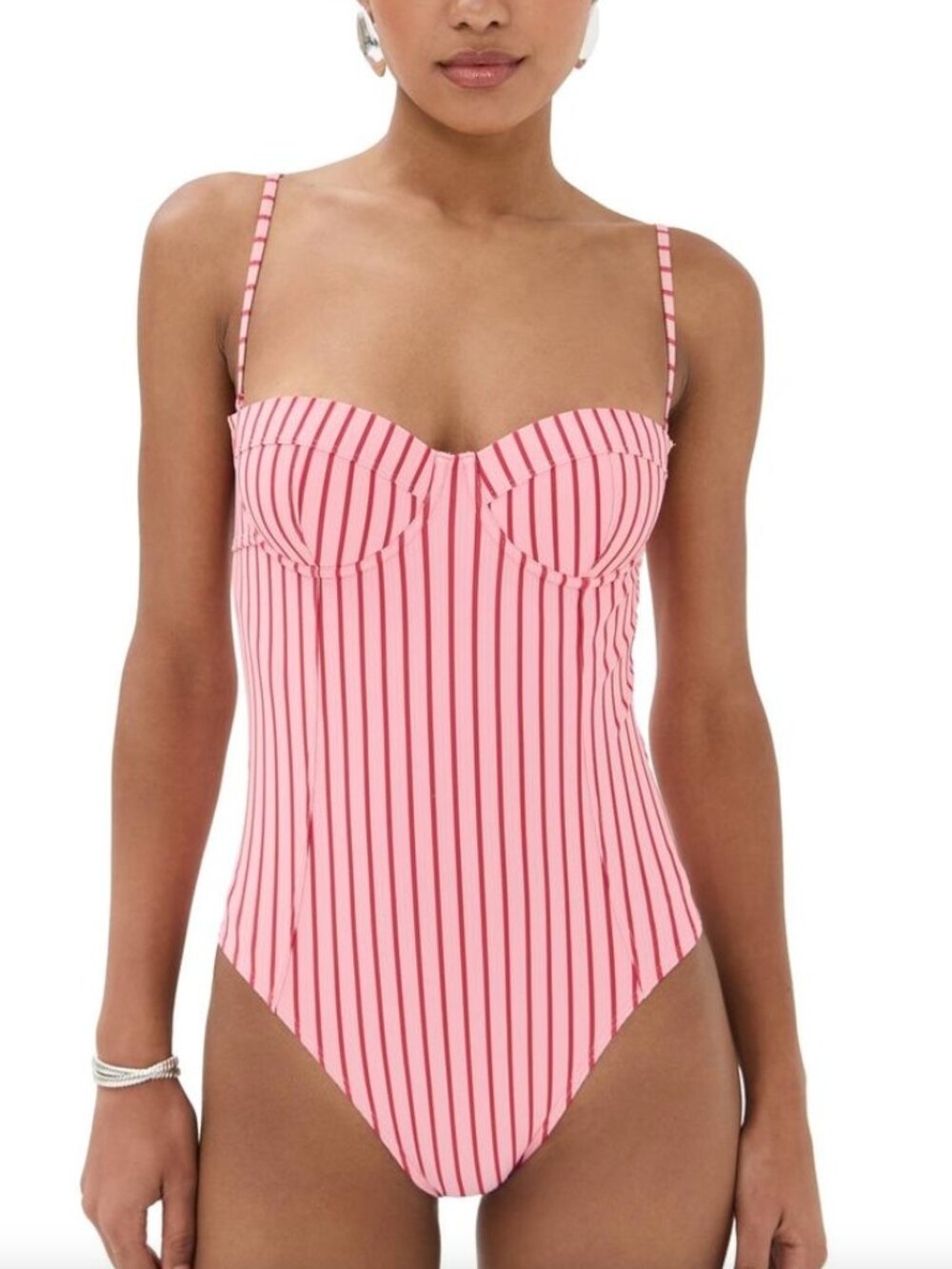 NWT STAUD MAEVE ONE PIECE | MONTAUK STRIPE- WOMENS SIZE M